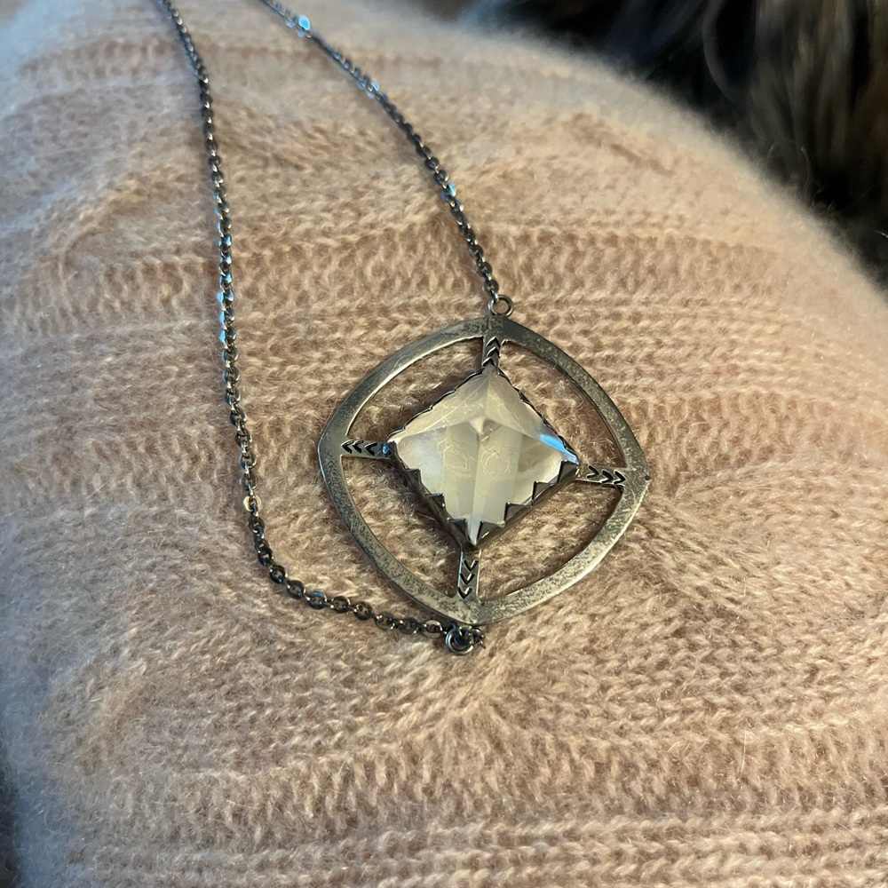 Crystal pyramid tribal Necklace